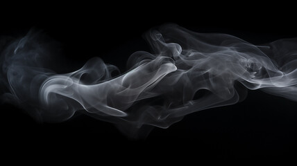 Fototapeta premium clouds of white smoke on a black background texture