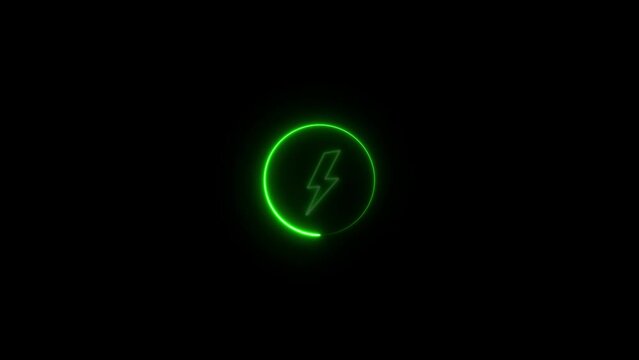 Abstract glowing neon charging animation 4k 