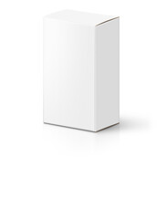 Blank box on white background with Reflection