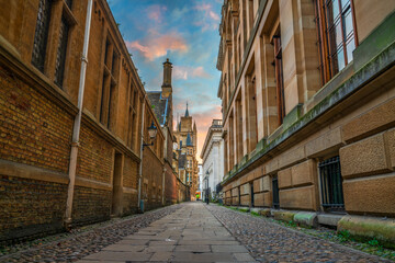 Senate House Passage at sunrise in Cambrdige. England