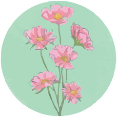 flower icon illustrations. flower painting.