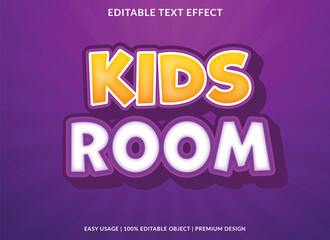 kids room editable text effect template use for business brand and logo