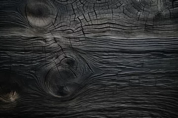 Photo sur Plexiglas Texture du bois de chauffage Rough textured surface of burnt wood close up. Background with copy space