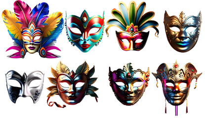 set of masks Carnival 4k PNG - Powered by Adobe