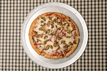 Pizza with mushrooms