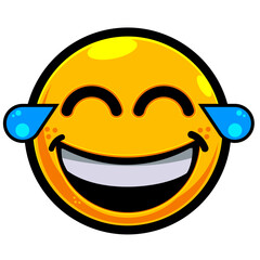 Smiley Face with Tears Emoji Icon Vector