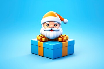 Santa claus with xmas background, christmas holiday concept