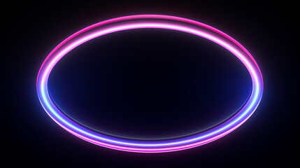 Obraz premium abstract glowing pink blue neon lines rounded geometric 3d render