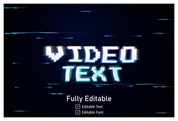Fototapeta na wymiar Futuristic Glitch text effect for video game text for editable cyberpunk glitch text effect