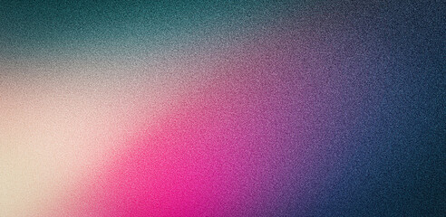 Retro grainy gradient banner background pink purple grain texture magenta glowing light blurred colors poster backdrop design - obrazy, fototapety, plakaty