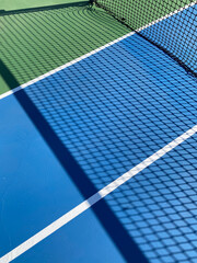 Close up top view of a tennis court