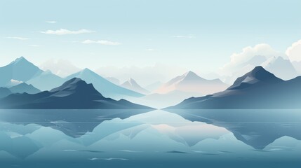 Serenity's Horizon Captivating Lake Amidst Majestic Mountains