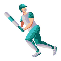 cricket player isolated