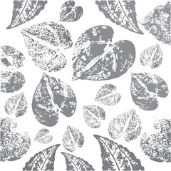 Monocrome  abstract leaf seamless pattern background texture , Hand drawn illustration pattern