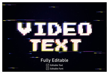 Futuristic Glitch text effect for video game text for editable cyberpunk  glitch text effect