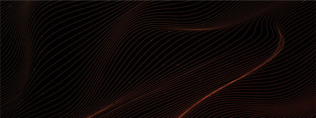 Black red and orange vector abstract modern technology line background. Abstract background with flowing particles. Digital future technology concept banner