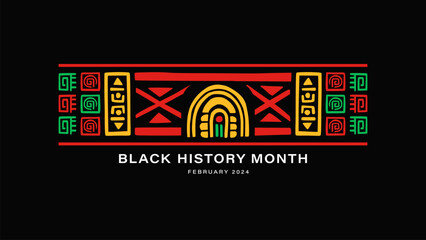 Black history month background design with afro art texture using for poster or banner event - obrazy, fototapety, plakaty