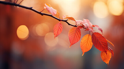 beautiful nature of georgia autumn color autumn background with red leaves