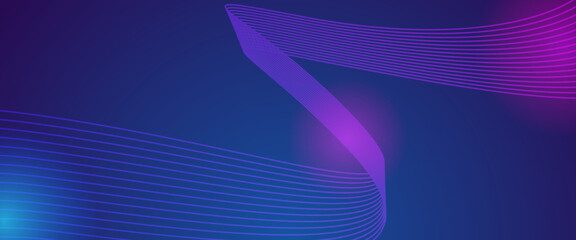 Purple violet and blue vector abstract line modern tech on neon background. Minimalist modern technology line concept for banner, flyer, card, or brochure cover