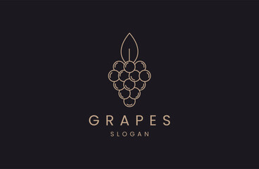 grape logo design icon vector illustration - obrazy, fototapety, plakaty
