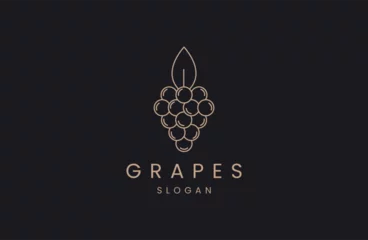Fotobehang grape logo design icon vector illustration © Syifah