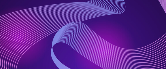 Purple violet vector tech modern futuristic with line in glowing background. Minimalist modern technology line concept for banner, flyer, card, or brochure cover