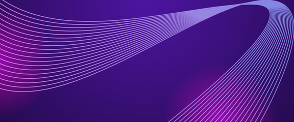 Fototapeta premium Purple violet vector glowing tech line modern abstract background. Minimalist modern technology line concept for banner, flyer, card, or brochure cover