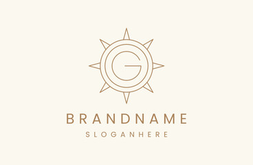 Letter g compass logo icon design template vector illustration