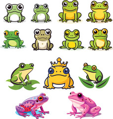 Obraz premium frog set icon logo