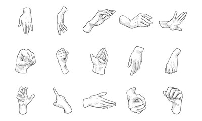 hand gesture handdrawn collection