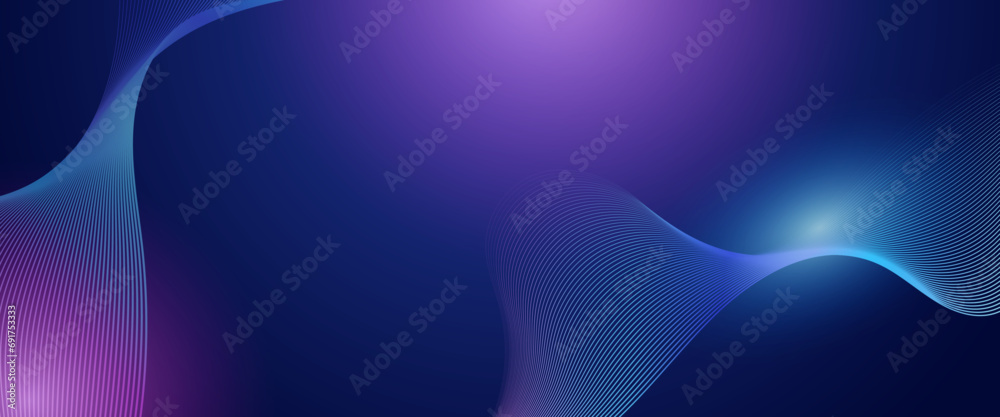 Canvas Prints blue and purple violet vector tech line modern abstract background. technology modern business wave 