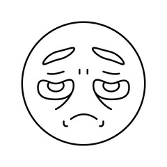 disappointed expression sad mood line icon vector. disappointed expression sad mood sign. isolated contour symbol black illustration