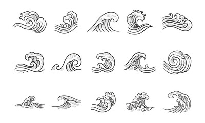 waves handdrawn collection
