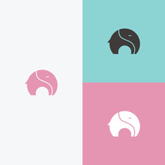 Cute baby elephants vector illustration.