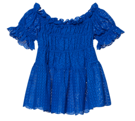 Blue blous dress isolated on white