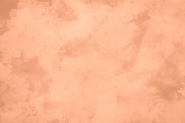 Peach Fuzz toned colour grunge decorative wall background. Art rough stylized texture banner trendy color 2024. Grunge Peach Fuzz color texture