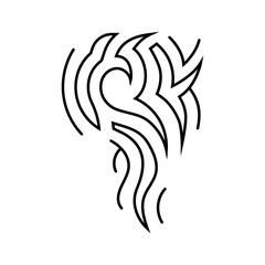 tribal tattoo art vintage line icon vector. tribal tattoo art vintage sign. isolated contour symbol black illustration