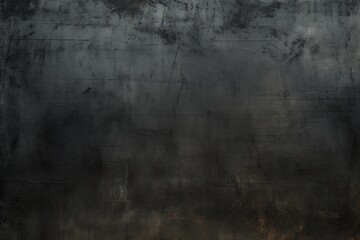 Black scraped metal sheet grunge background, Generative AI 