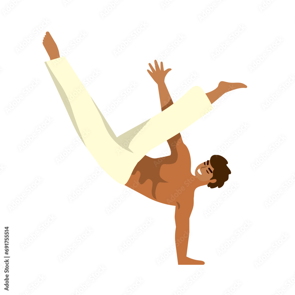 Wall mural man doing capoeira