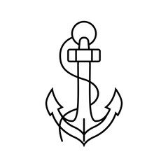 anchor tattoo art vintage line icon vector. anchor tattoo art vintage sign. isolated contour symbol black illustration