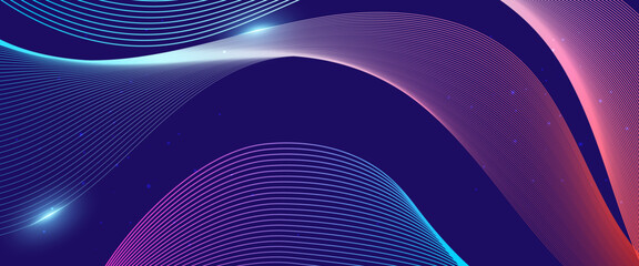 Purple violet and blue vector modern line futuristic technology background. Abstract line particle background. Flow wave with digital data structure. Future technology mesh