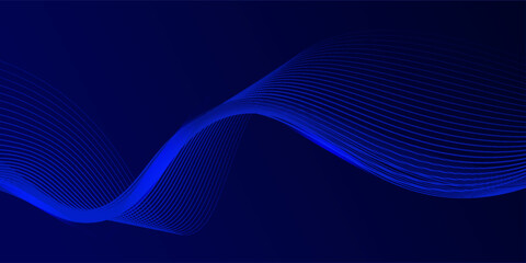 Abstract glowing circle lines on dark blue background. Geometric stripe line art design. Modern shiny blue lines. Futuristic technology concept. Suit for poster, cover, banner, brochure, website arts