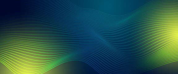 Yellow green and blue vector modern line futuristic technology background. Abstract technology particles lines mesh background. Vector abstract graphic design banner pattern web.