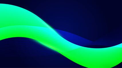 Blue and green vector glowing tech line modern abstract background