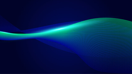 Blue and green vector abstract line modern tech on neon background