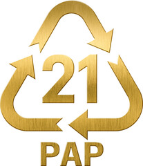 21 PAP Paper Packaging and Recycling Symbol for Identifying Paper Products, Promoting Sustainable Paper Use and Recycling Efforts

