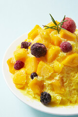 Fruit shaved ice with mango