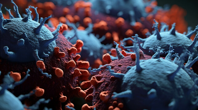 Close-up pictures of viruses that cause various diseases.