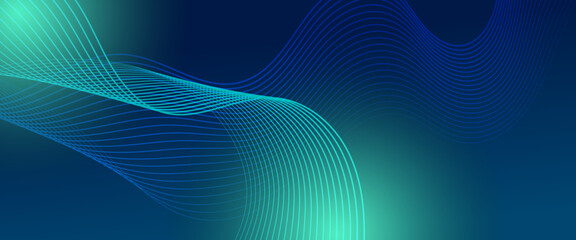 Green and blue vector modern line futuristic technology background