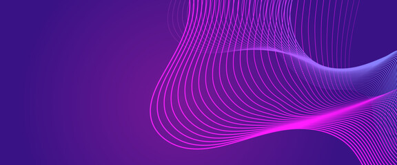 Purple violet vector tech modern futuristic with line in glowing background